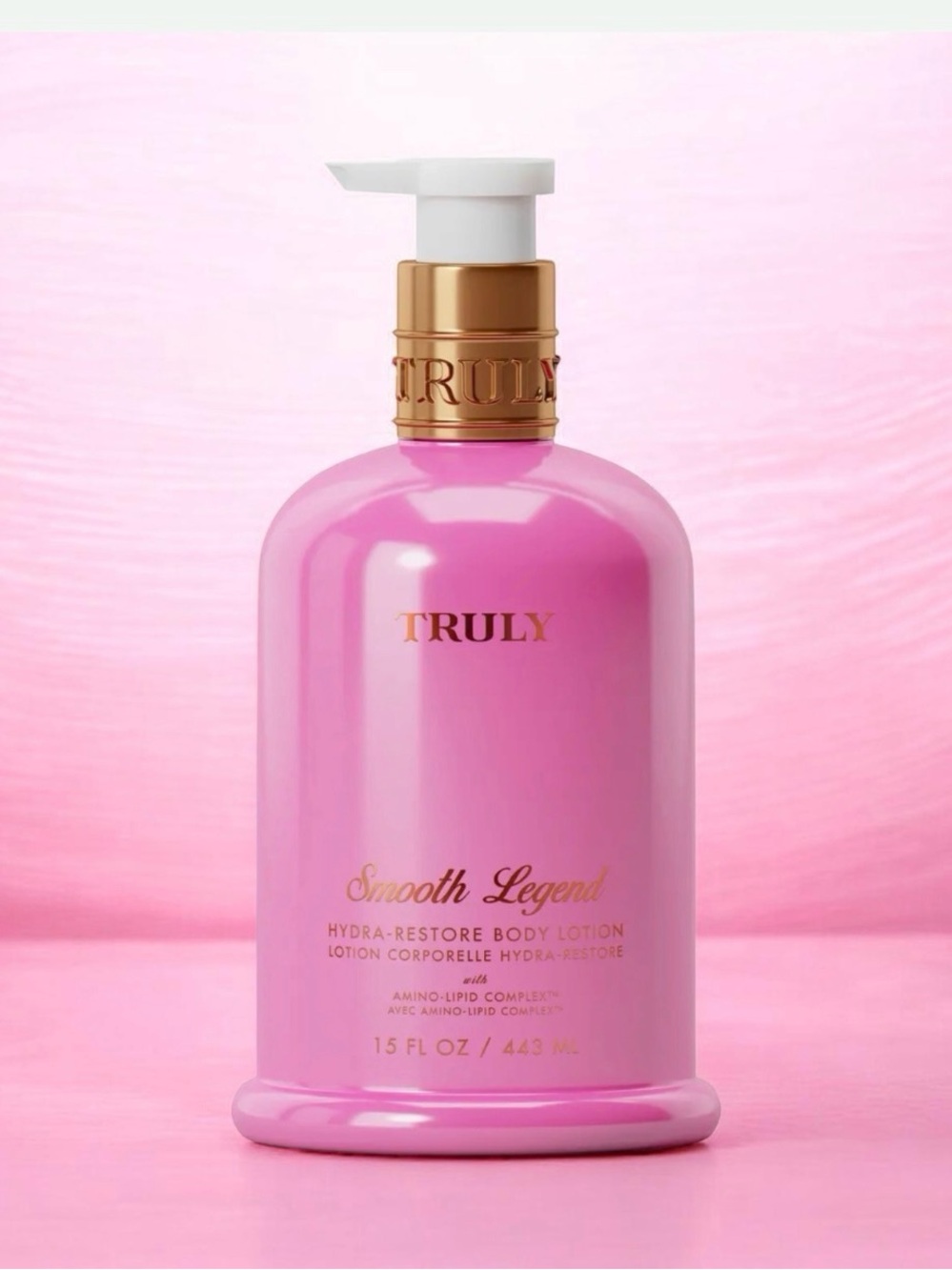 TRULY Smooth Legend Hydra-Restore Body Lotion — Pink with Gold Accents